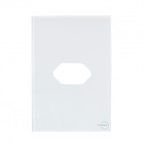 Placa p/ 1 Tomada Horizontal 4x2 - Novara Glass Branco
